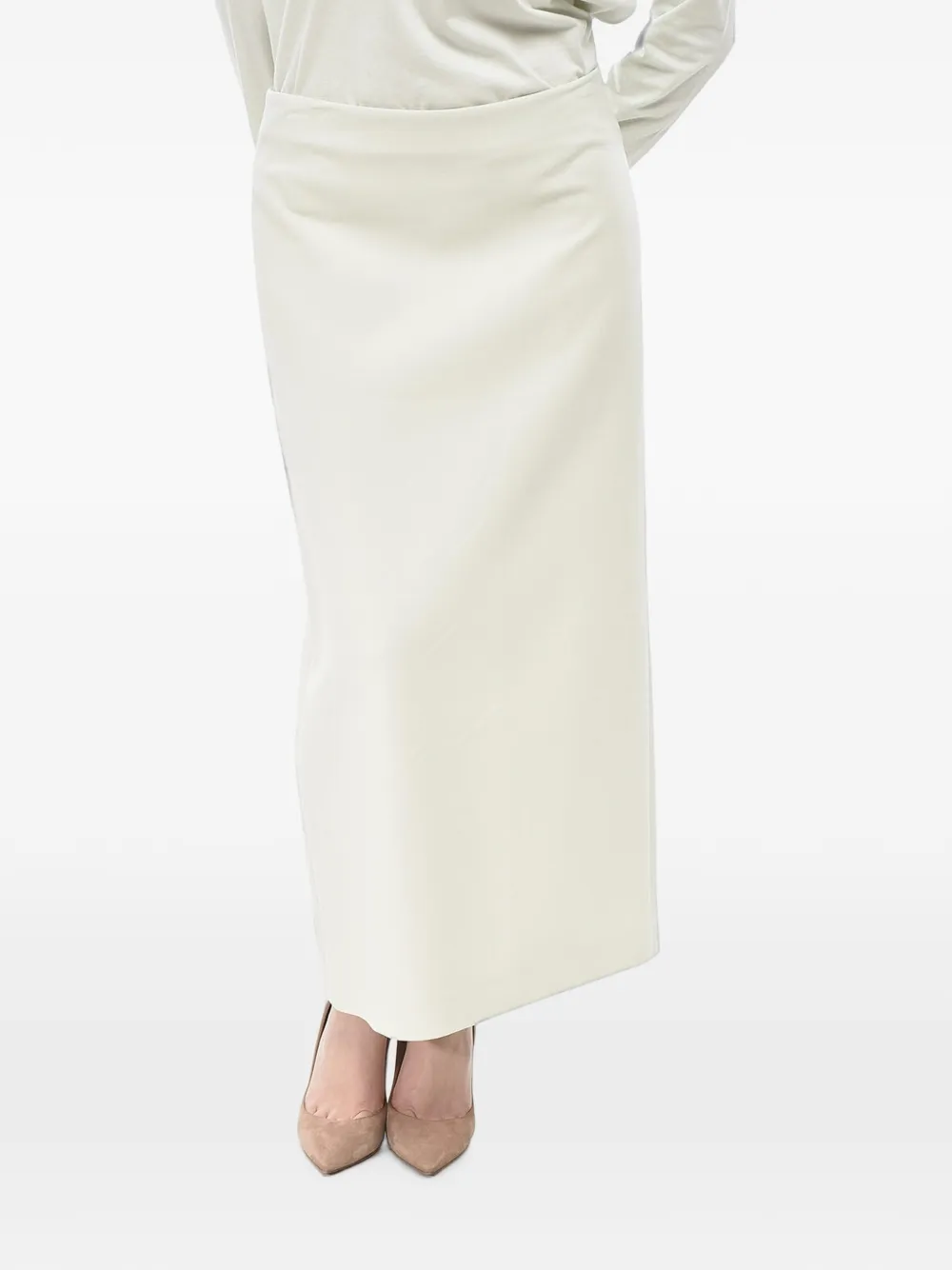 SUPER BLOND A-line side-slit maxi skirt