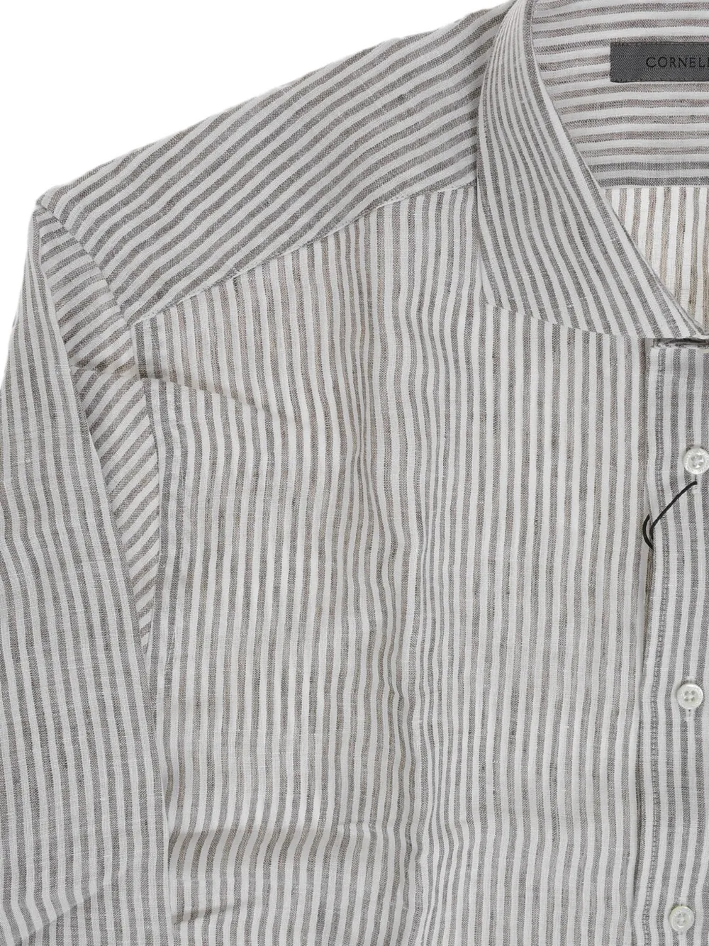 Corneliani striped french-collar shirt Wit
