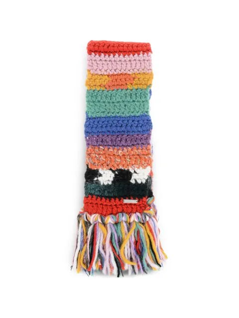 DSQUARED2 crochet-knit fringed scarf