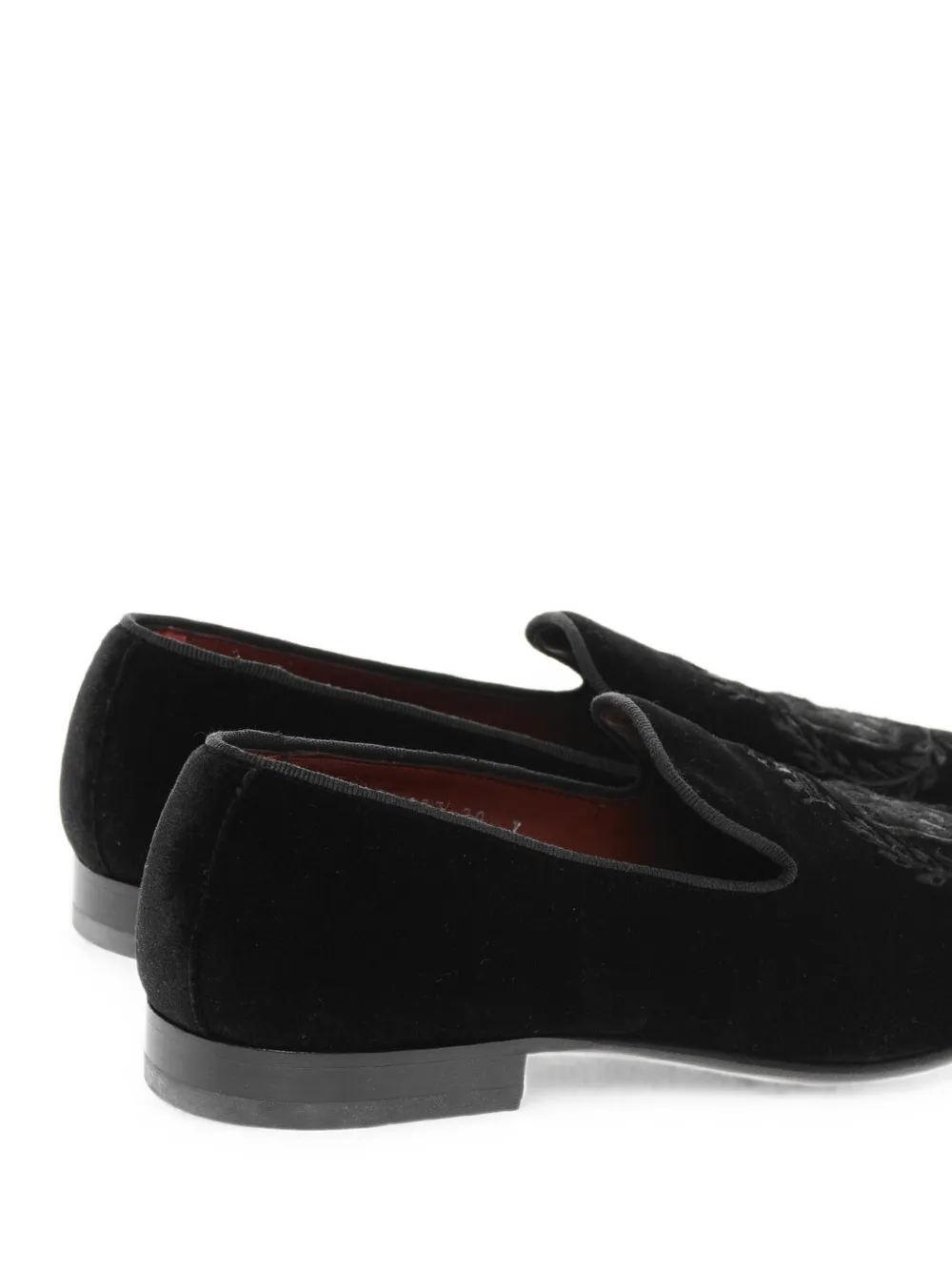 Corneliani embroidered velvet loafers Zwart