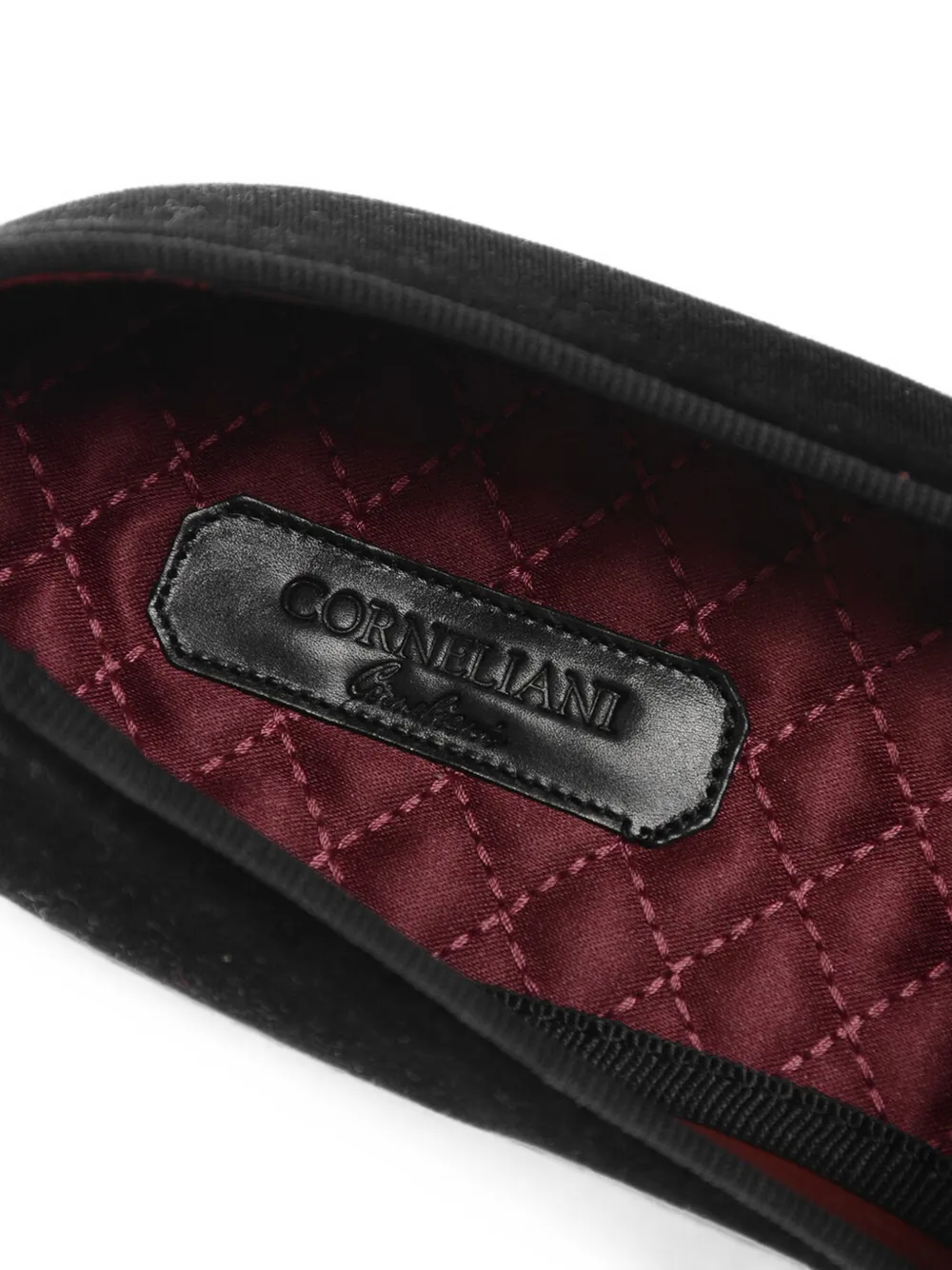 Corneliani embroidered velvet loafers Zwart