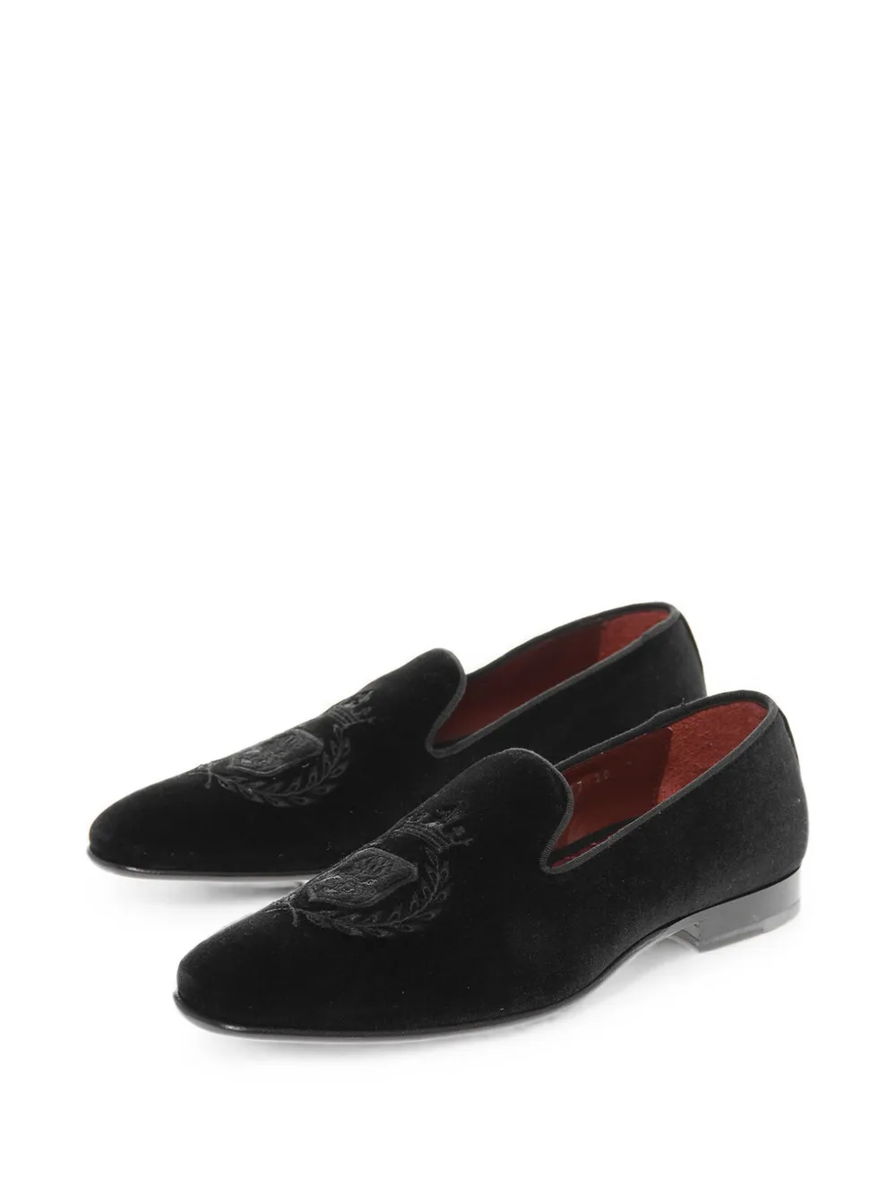 Corneliani embroidered velvet loafers Zwart