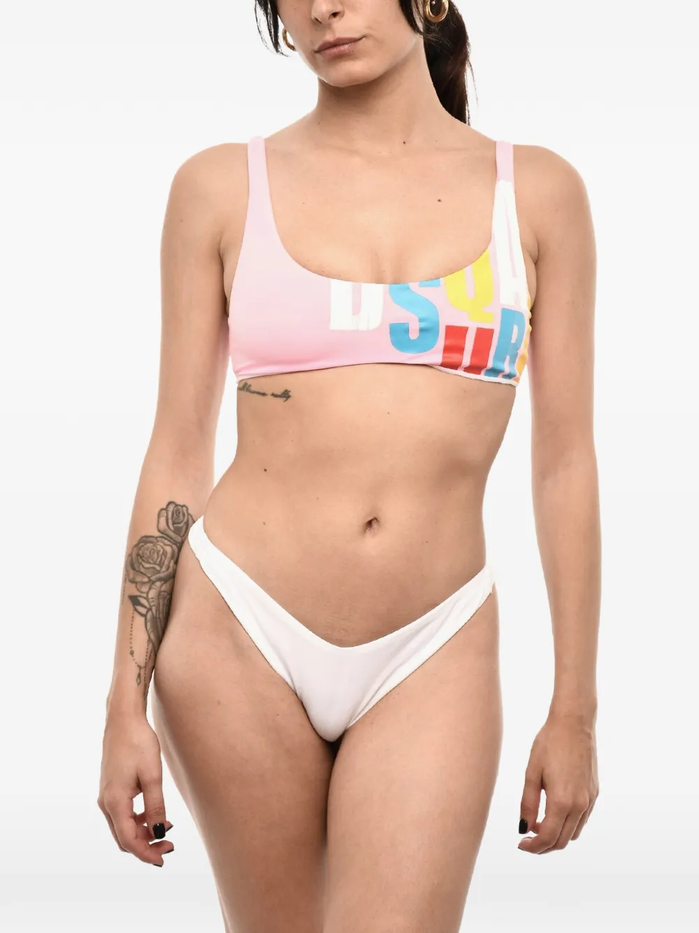 DSQUARED2 logo-print bikini top - Rosa