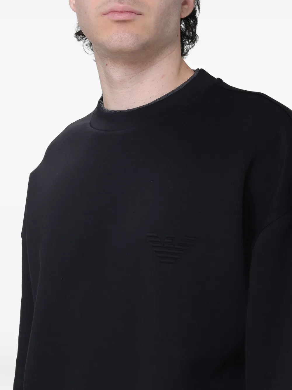 Emporio Armani Sweater met logopatch Zwart
