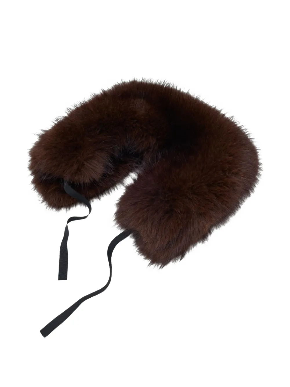 Maje faux-fur tie-fastening scarf Bruin