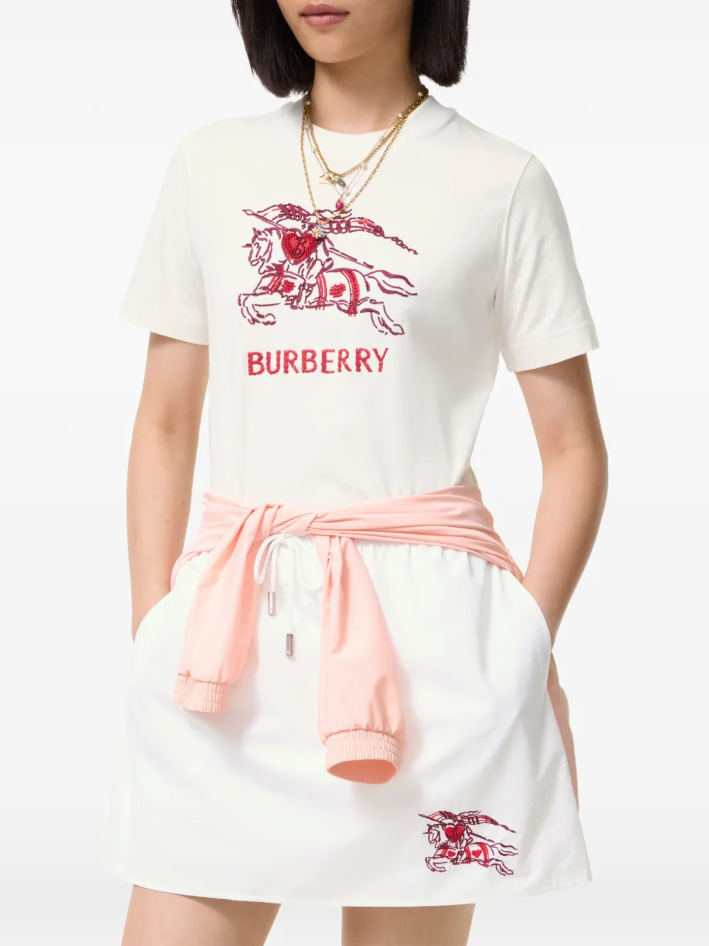 Burberry Heart Knight katoenen T-shirt Beige