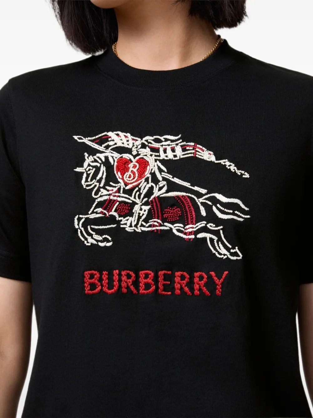 Burberry Heart Knight katoenen T-shirt Zwart