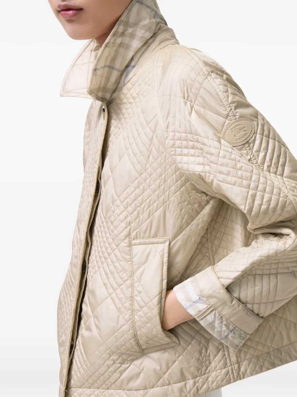 Burberry Tiffield gewatteerd nylon jack Beige
