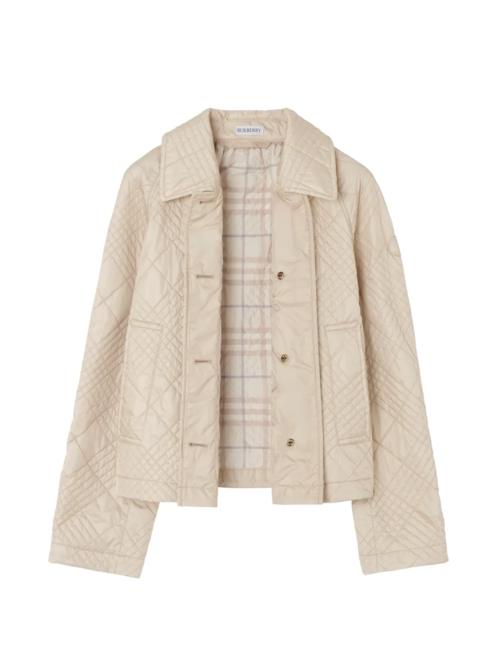 Burberry Tiffield gewatteerd nylon jack Beige