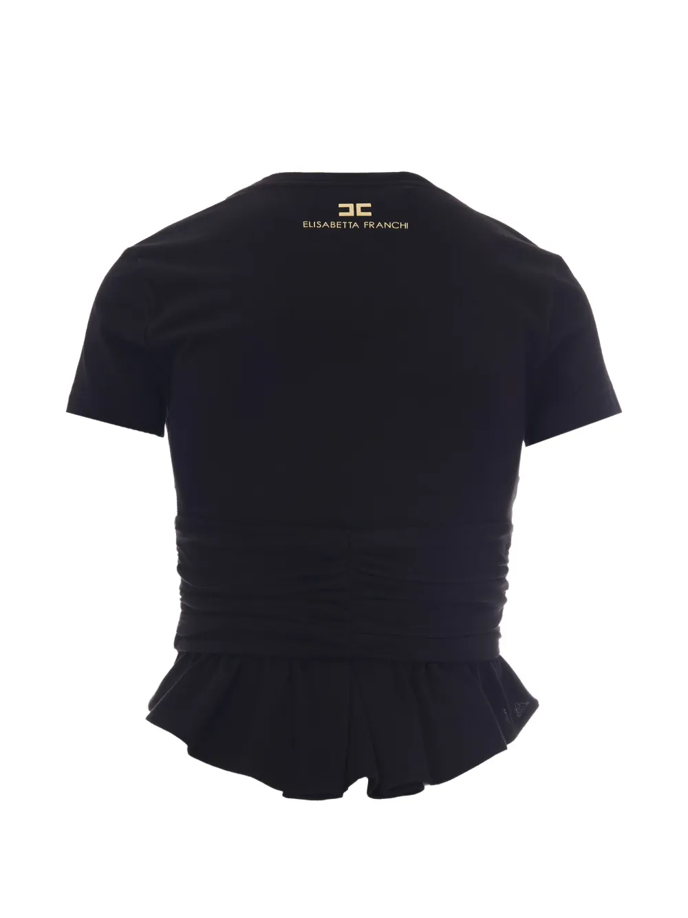 Elisabetta Franchi T-shirt met logoplakkaat Zwart