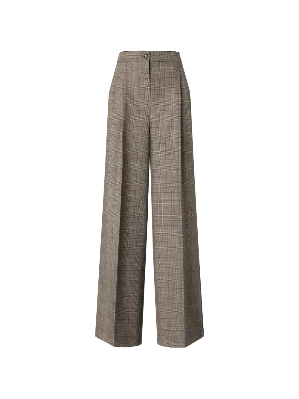 PINKO Plumeria checked straight-leg trousers - Marrone