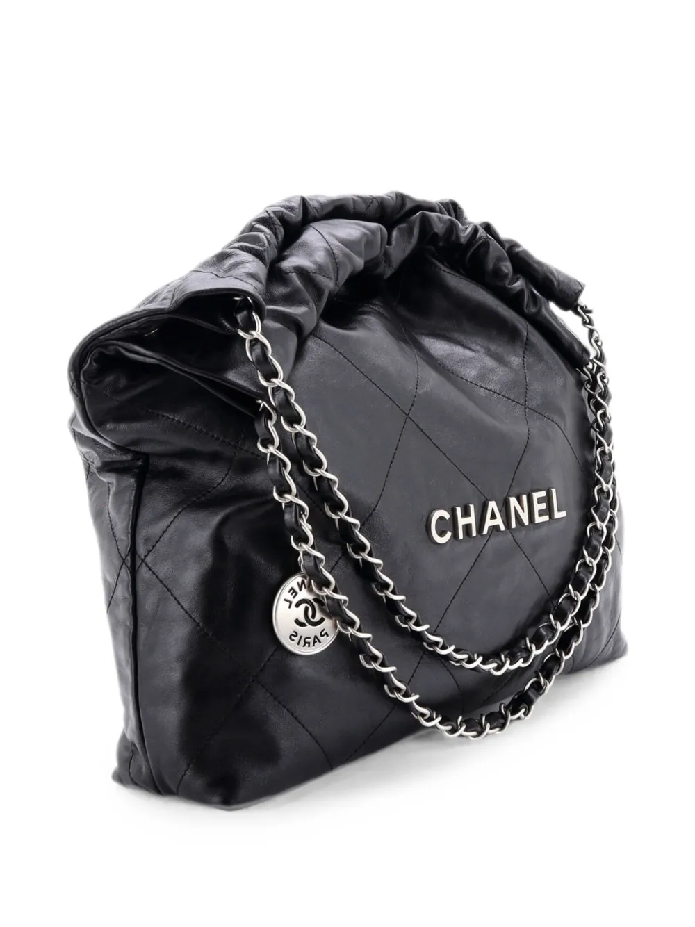 CHANEL Pre-Owned 22 Chain Quilted Calfskin Medium hobo bag - Black
