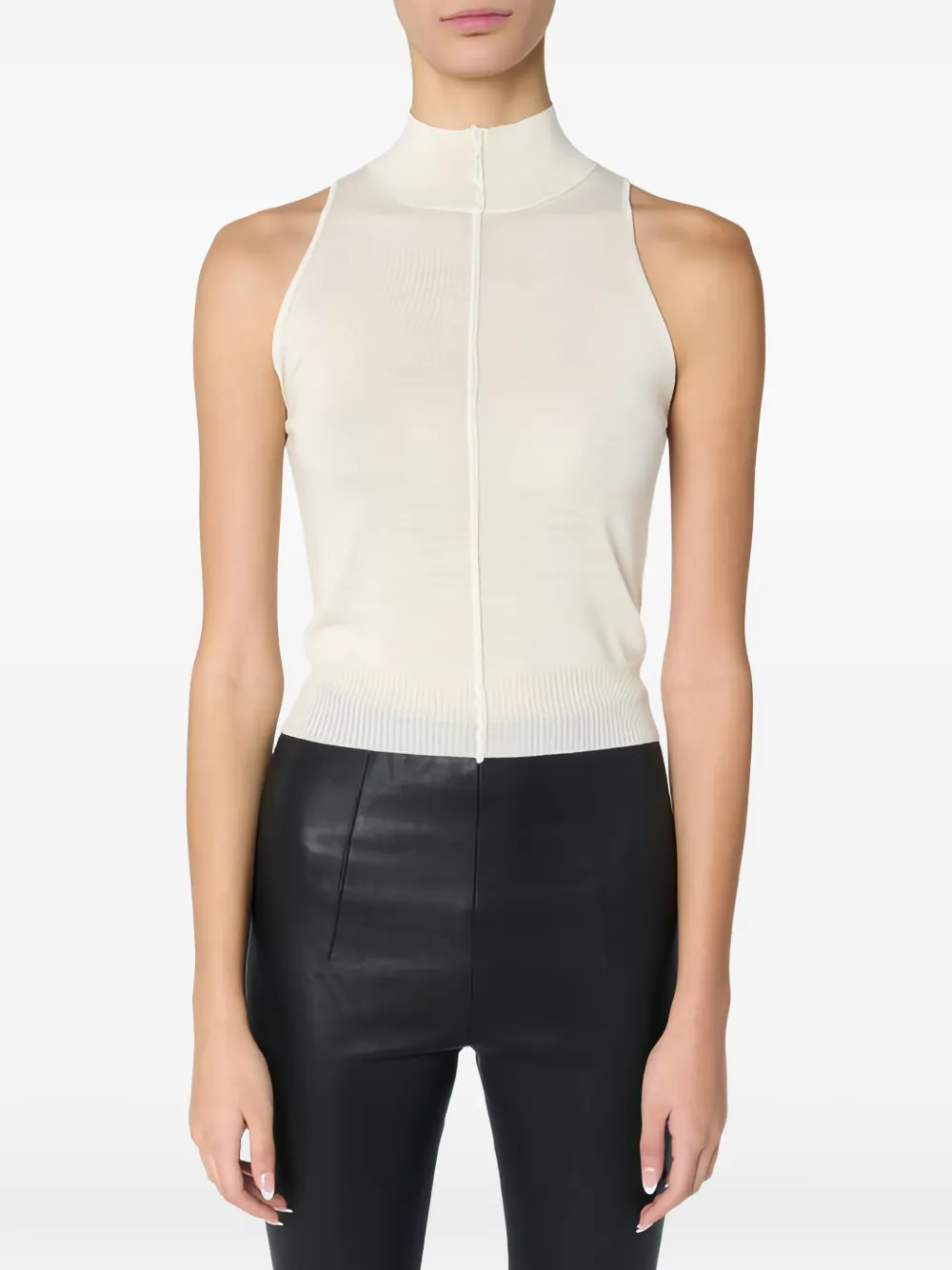 AMIRI mock-neck tank top Beige