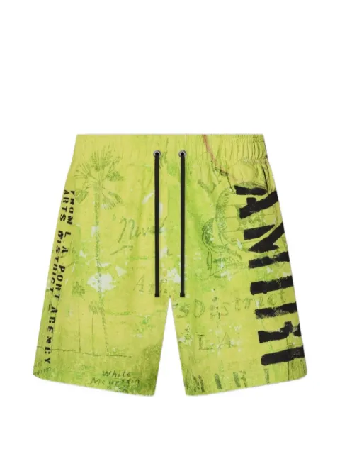 AMIRI stencil military swim trunks