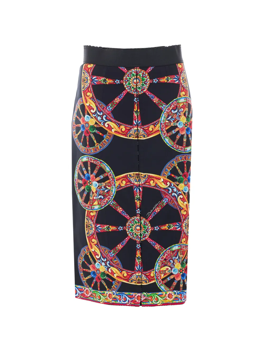 Dolce & Gabbana Carretto-print midi skirt - Nero