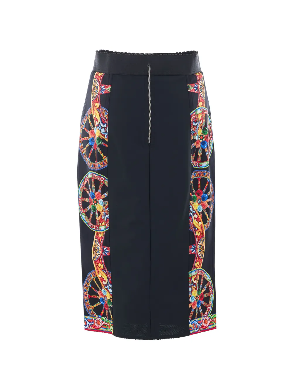 Dolce & Gabbana Midi-rok met Carretto-print Zwart