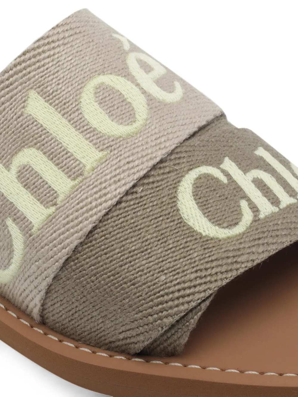 Chloé Woody square-toe flat sandals Beige