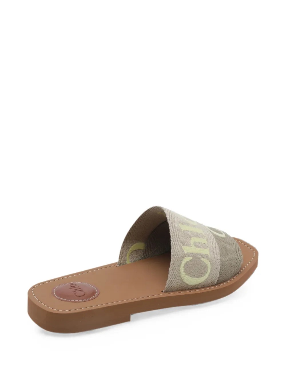 Chloé Woody square-toe flat sandals Beige