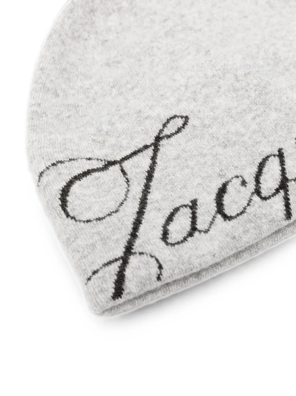 Jacquemus Script-logo Beanie Hat In Grey