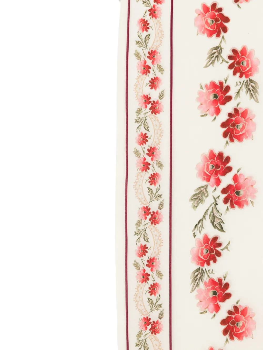 Chloé Folk mulberry silk scarf Beige