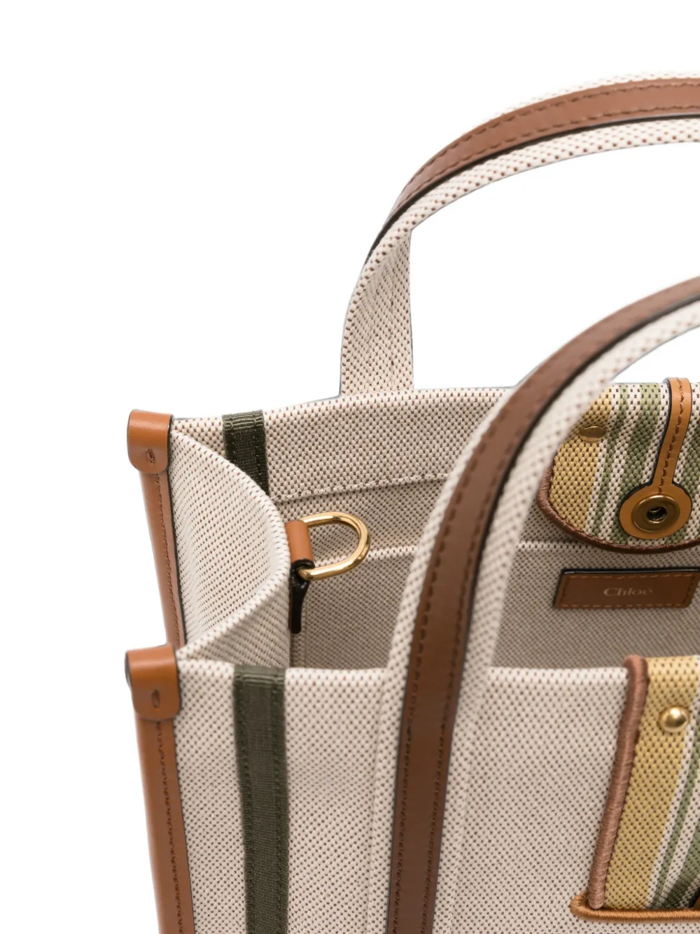 Chloé Kleine Woody Loop canvas shopper Beige