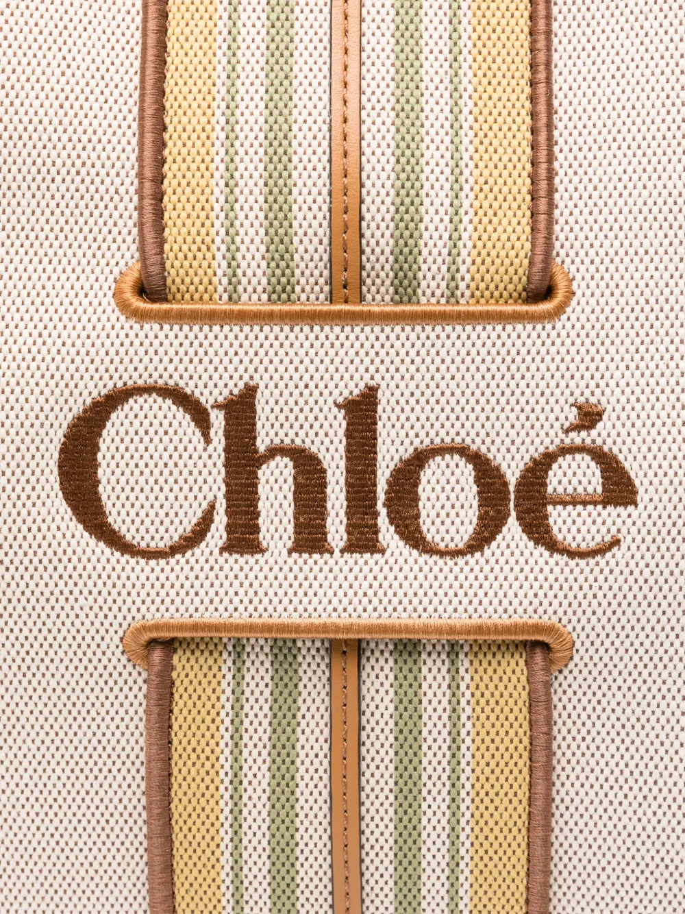 Chloé Woody Loop printed tote bag Beige
