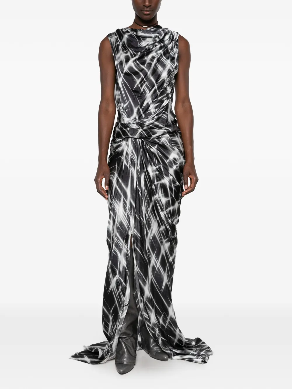 Rick Owens Strutter gedrapeerde maxi-jurk Zwart
