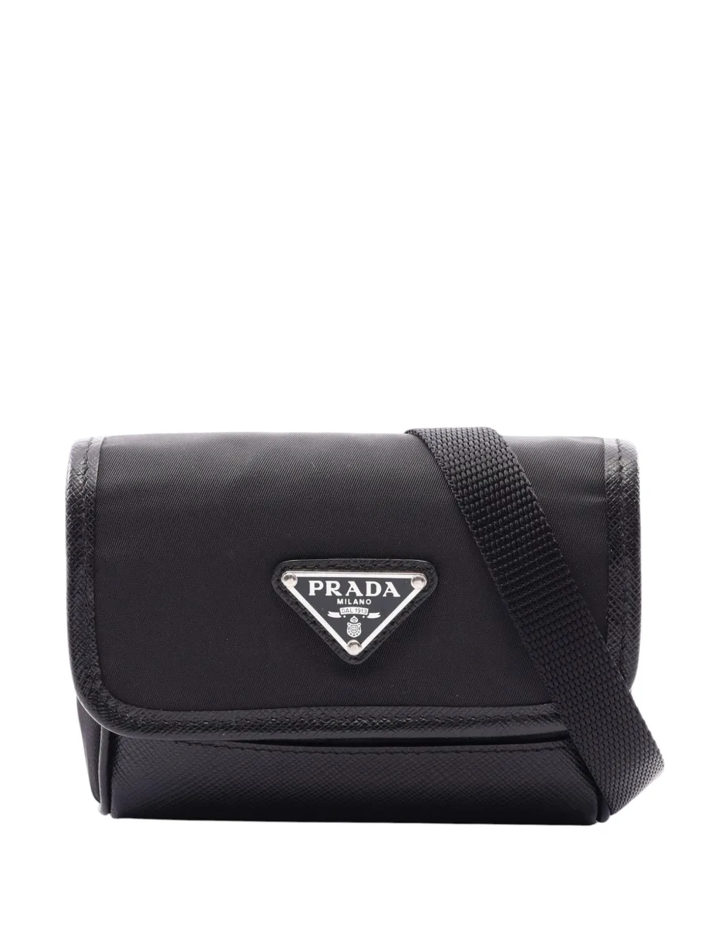 Prada Pre-Owned 2019-2021 Saffiano Trimmed Tessuto Messenger Bag crossbody bag - Schwarz