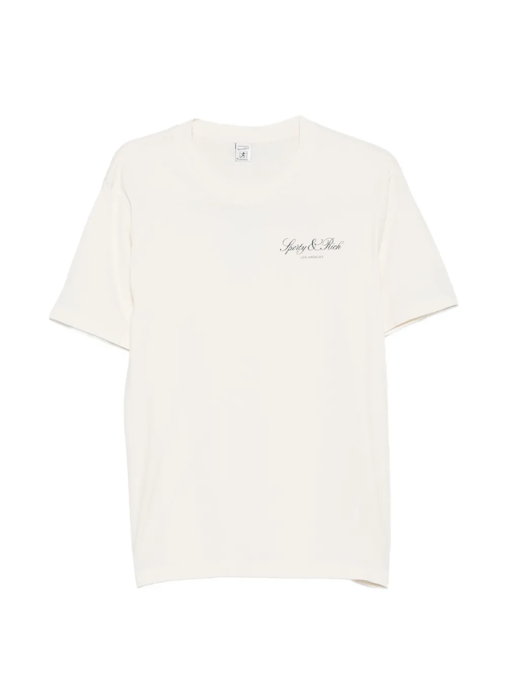 Sporty & Rich T-Shirt mit Logo-Print - Nude