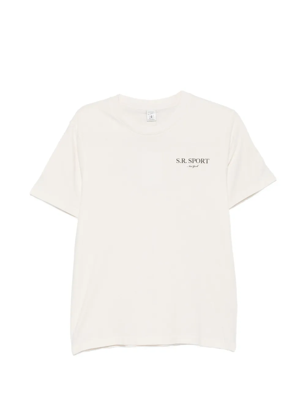 Sporty & Rich T-shirt in cotone con logo - Toni neutri