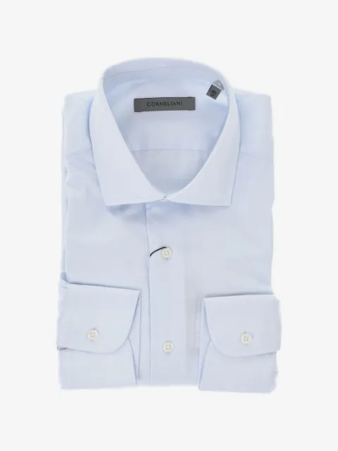 Corneliani french-collar poplin shirt