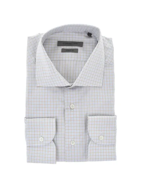 Corneliani camisa con cuello francés y motivo de cuadros