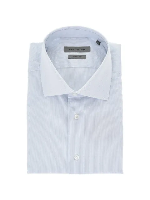 Corneliani striped french-collar shirt
