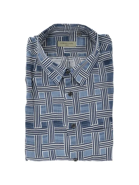 Corneliani Circle basketweave-pattern shirt