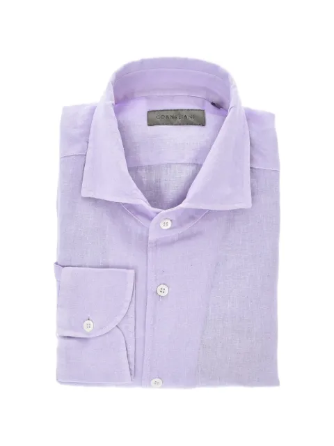 Corneliani linen french-collar shirt