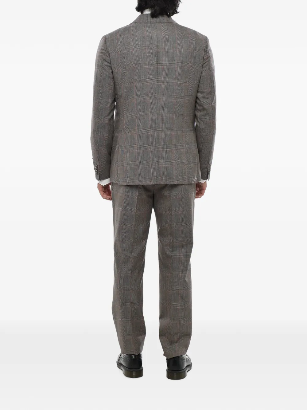 Corneliani checked wool suit Grijs