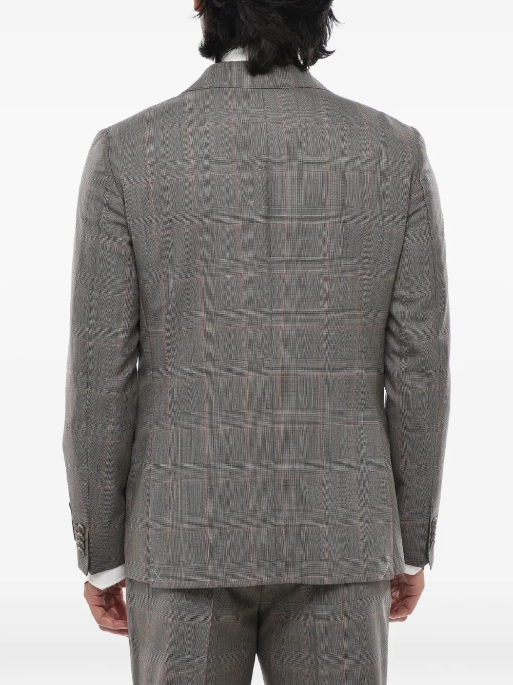 Corneliani checked wool suit Grijs