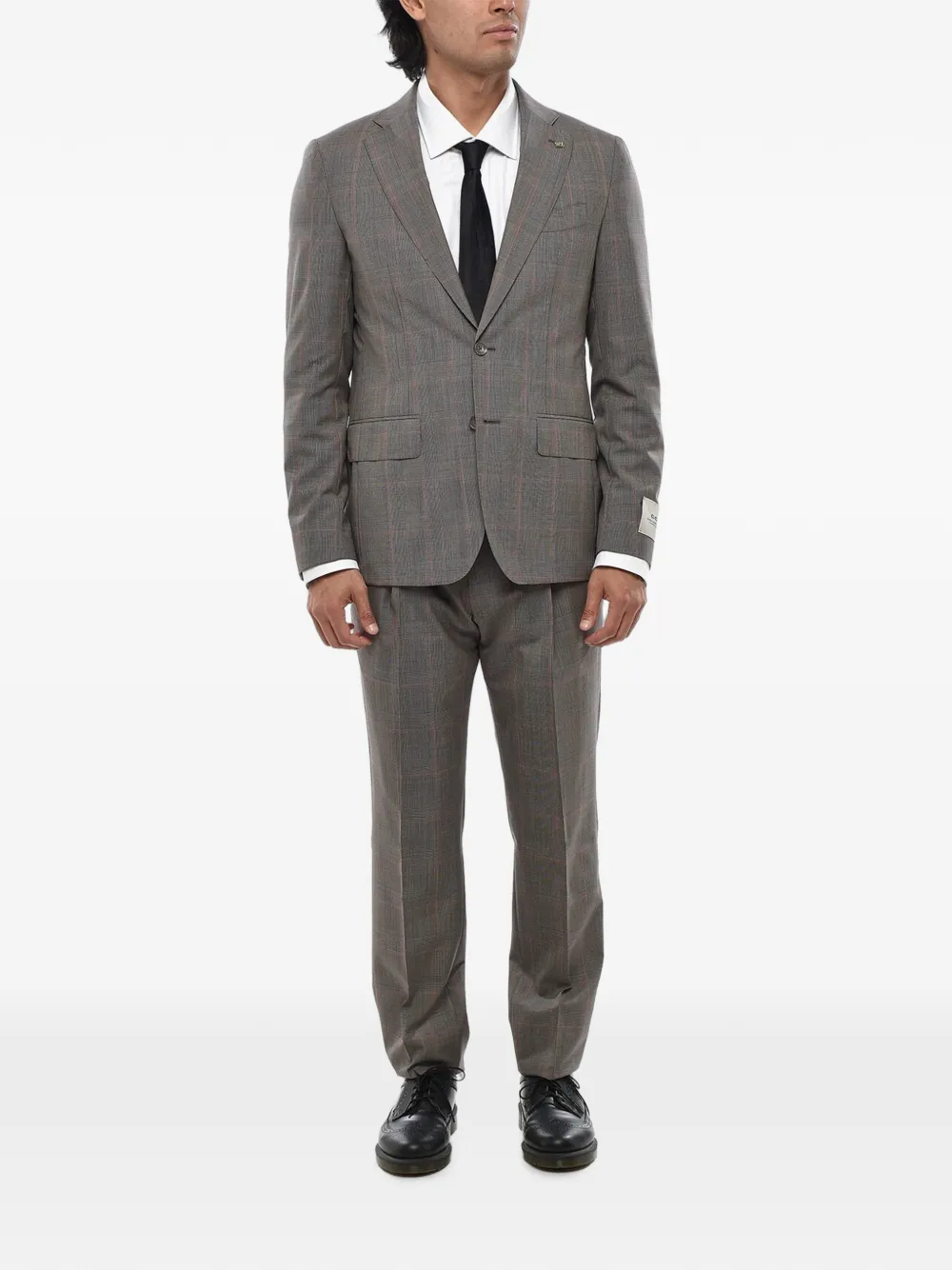 Corneliani checked wool suit Grijs