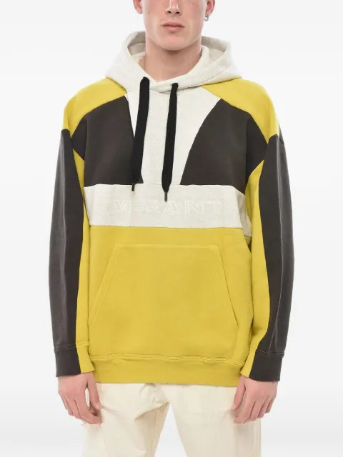 ISABEL MARANT color-block logo-embroidered hoodie