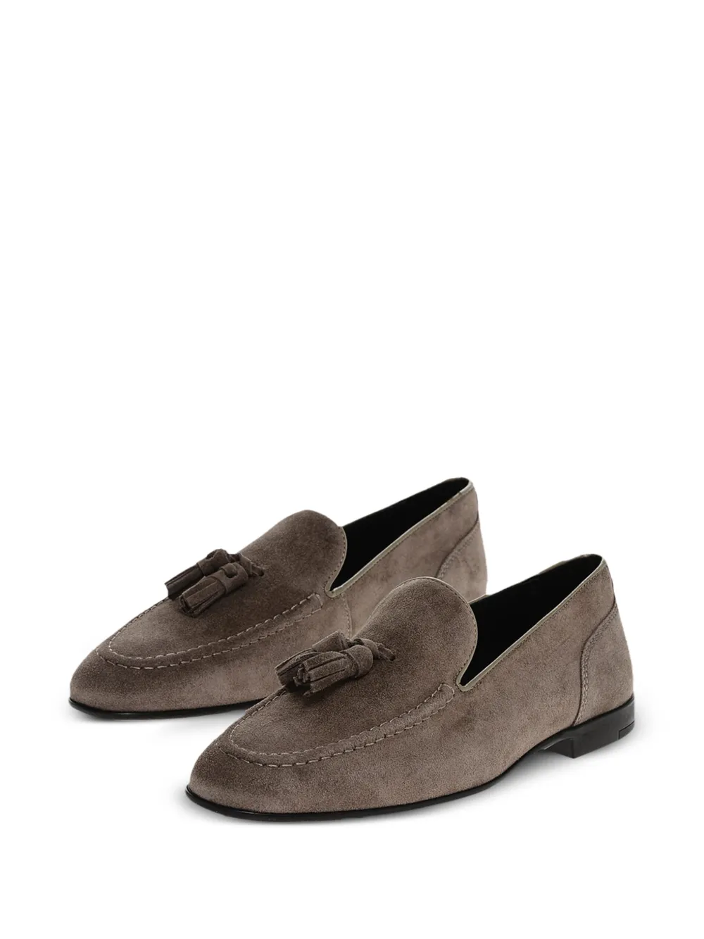 Corneliani tassel-detail suede loafers Grijs