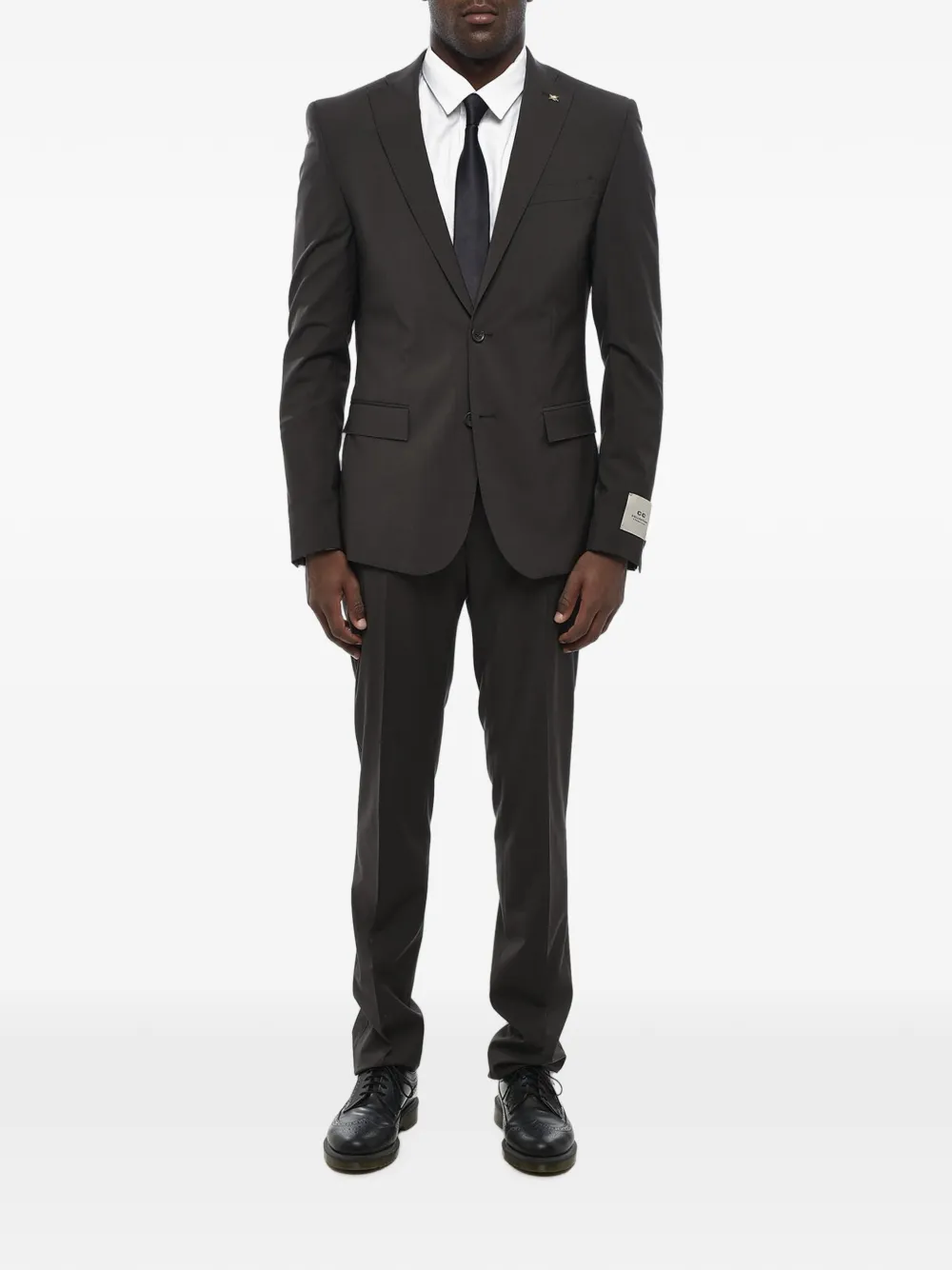 Corneliani single-breasted slim-fit suit Bruin