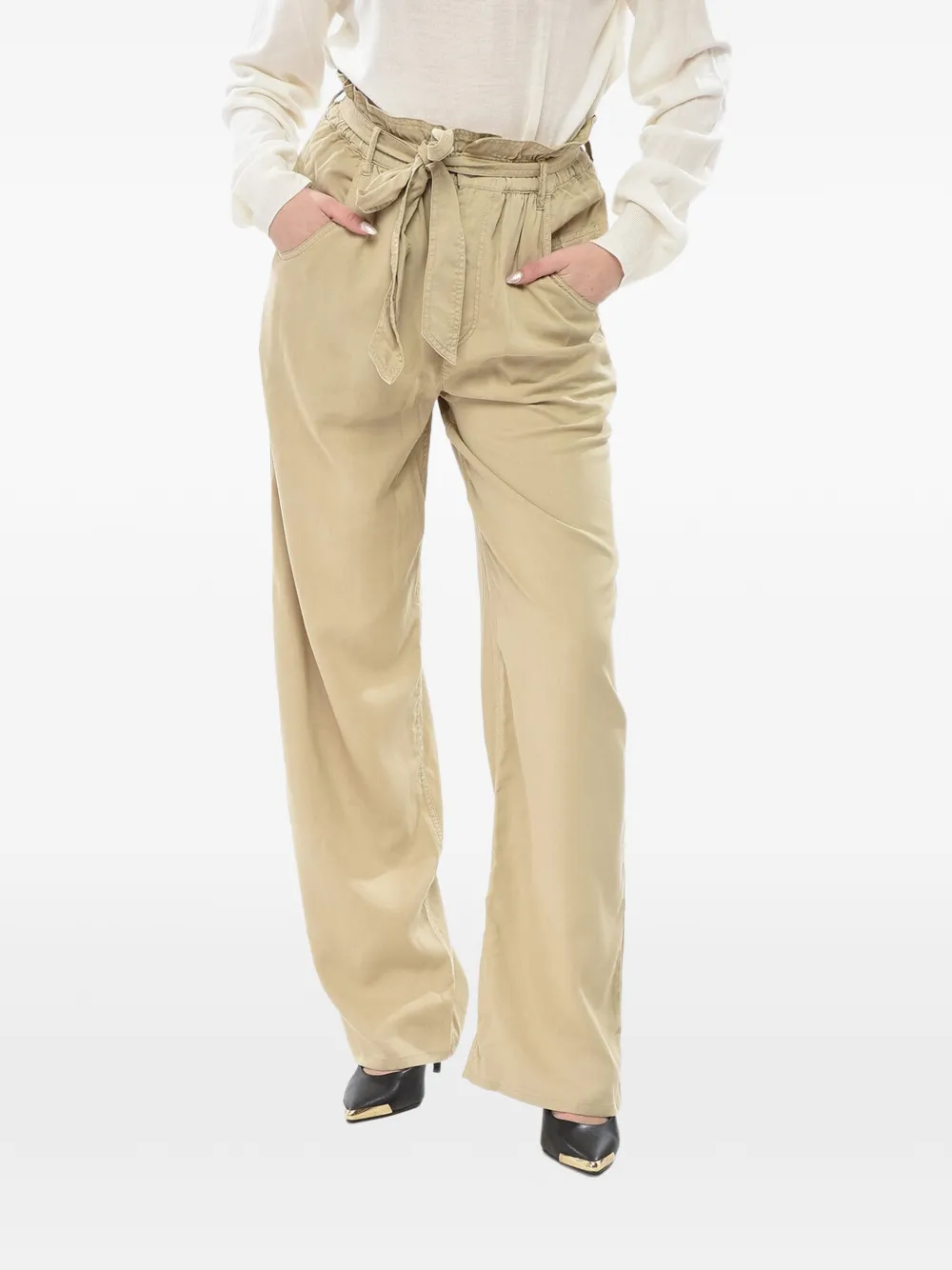 ISABEL MARANT Priana belted trousers - Nude