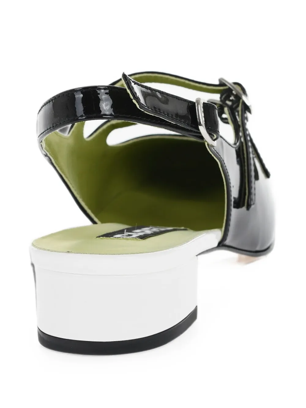 Carel Paris patent leather double-buckle pumps Zwart