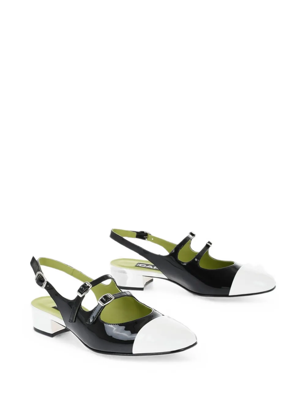 Carel Paris patent leather double-buckle pumps Zwart