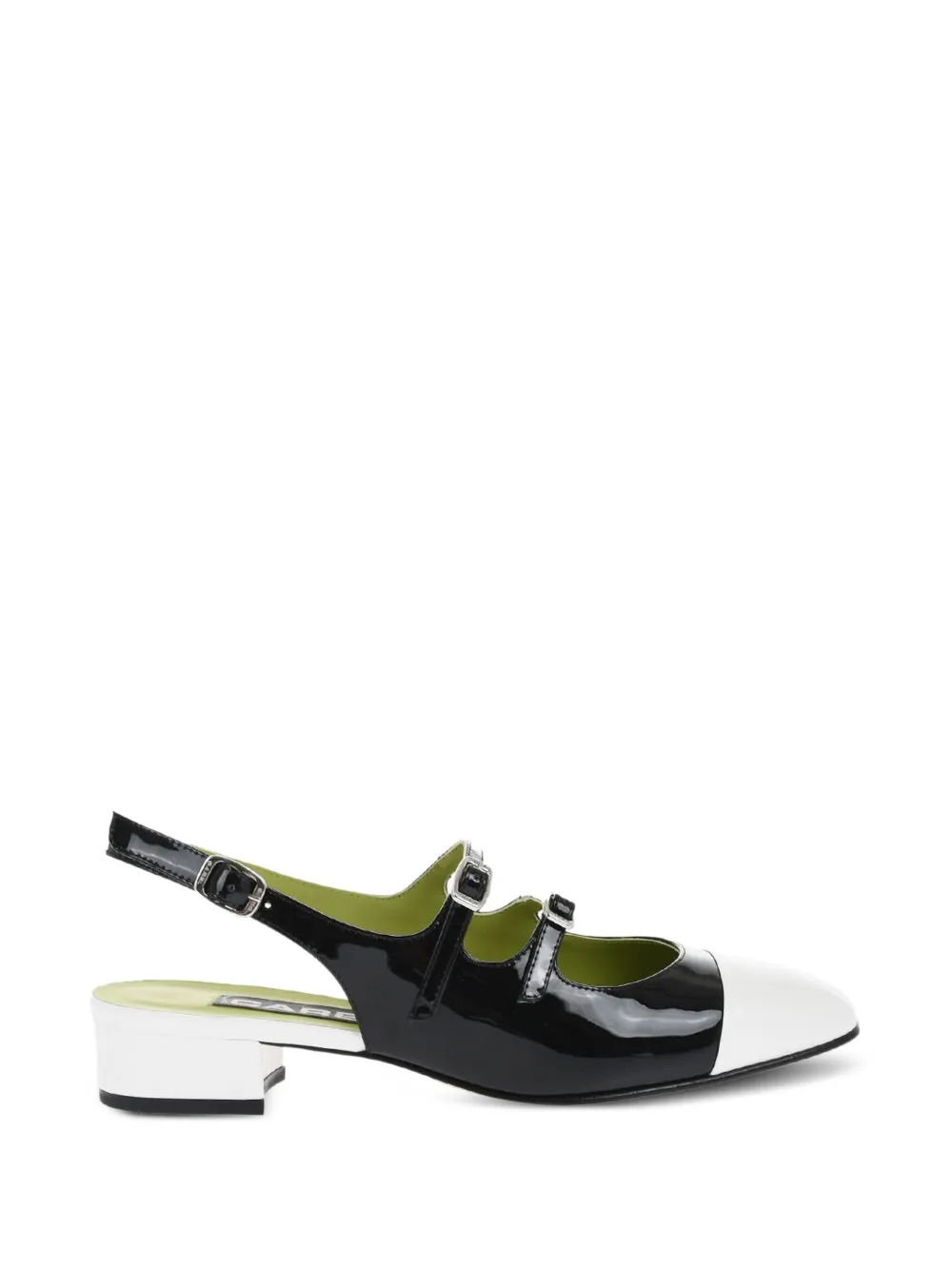 Carel Paris patent leather double-buckle pumps Zwart