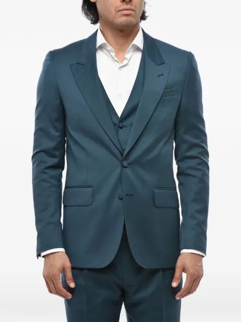 Corneliani peak-lapel virgin-wool three-piece suit