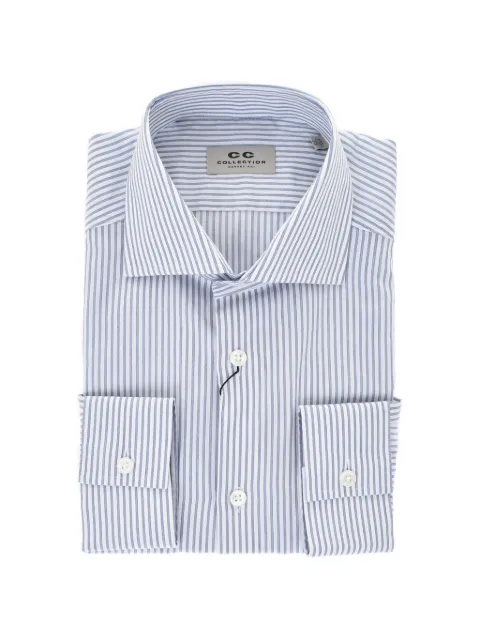 Corneliani awning-stripe french-collar shirt