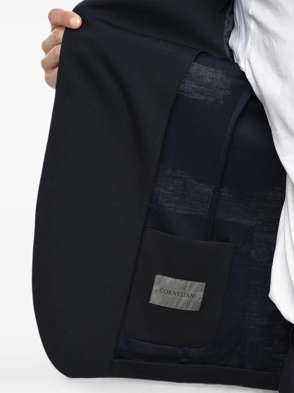 Corneliani single-breasted jersey blazer Blauw