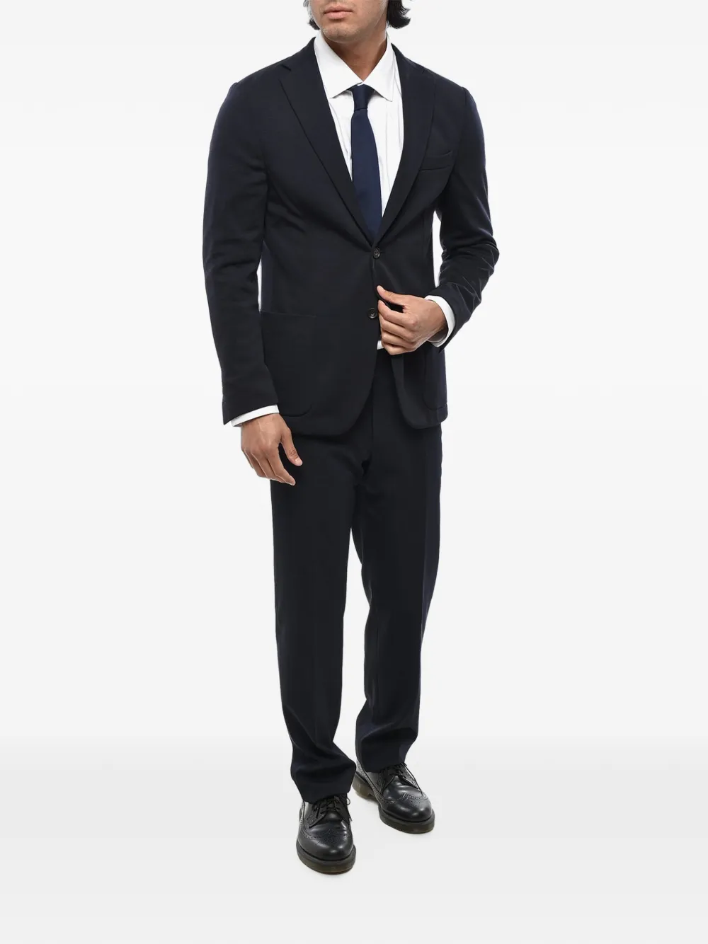 Corneliani single-breasted jersey blazer Blauw