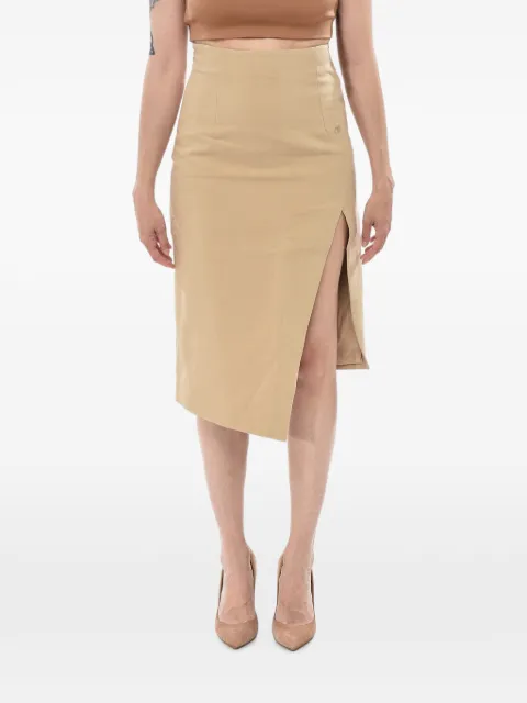Off-White logo-embroidered slit-detail skirt